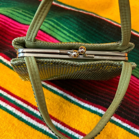 Whiting and Davis Green Metallic Mesh mini bag - Picture 3 of 9